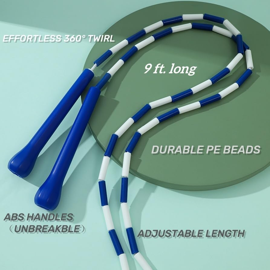 Experience Smooth and Adjustable Jumping with the IDOU Beaded Jump Rope - Unbreakable Handles, Tangle-Free Rotation, and Customizable Length. the Ultimate Fitness Companion! image number 4