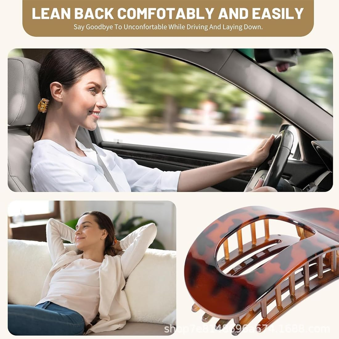 Pack of 4 Flat Hair Clips for Women, Strong Hold Flat Claw Clip Non-Slip Hair Clips Women for Thick & Thin Hair, Flat Hair Clips for Everyday, Sports, Driving