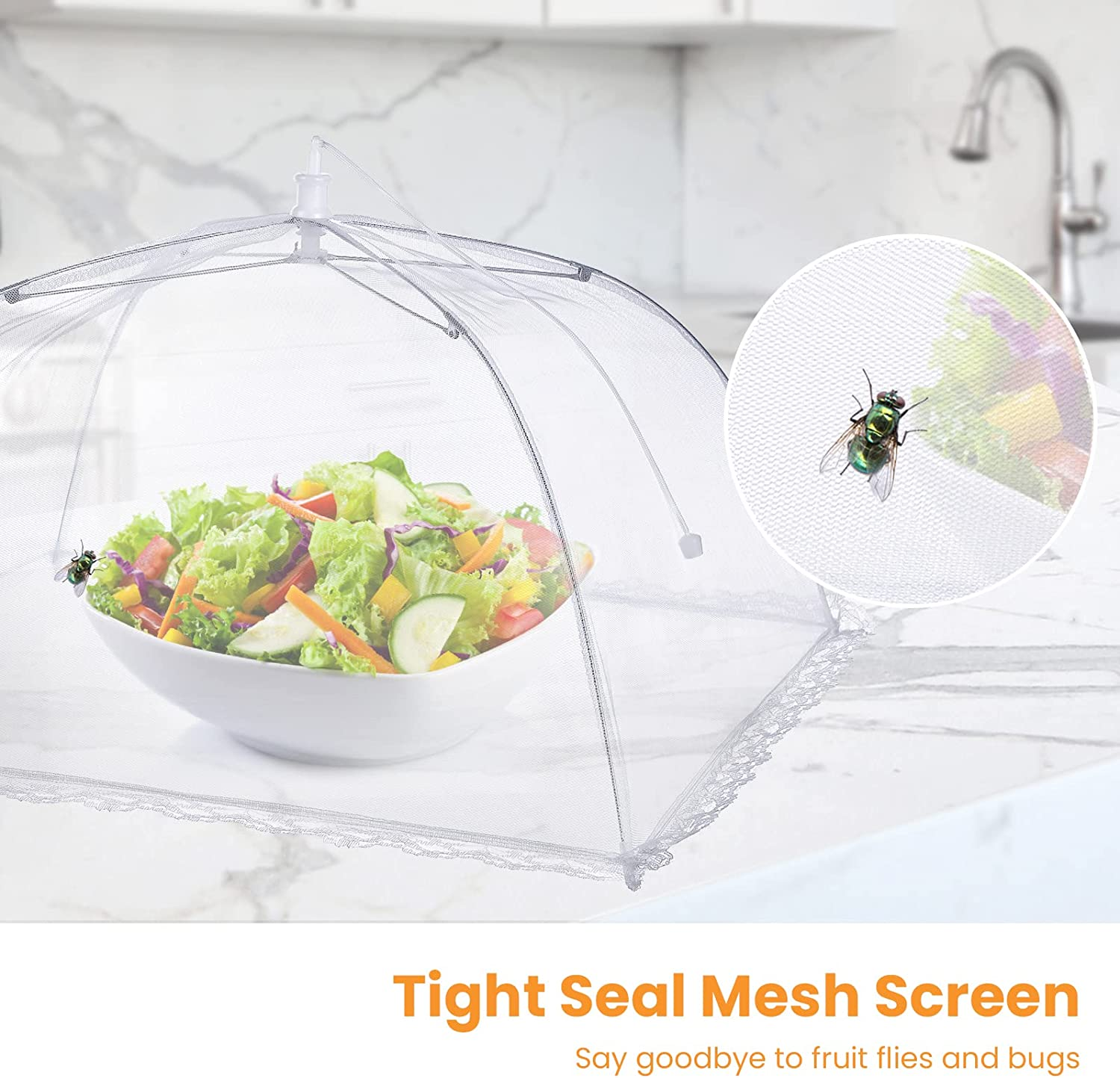 HOMKULA Food Covers for outside - 8 Pack, 2 Extra Large (40 X 24 In) & 6 Large (17 X 17 In) Mesh Food Covers for Outdoors, Food Tent Food Cover for Picnic Party Supplies, Pop-Up and Collapsible image number 1