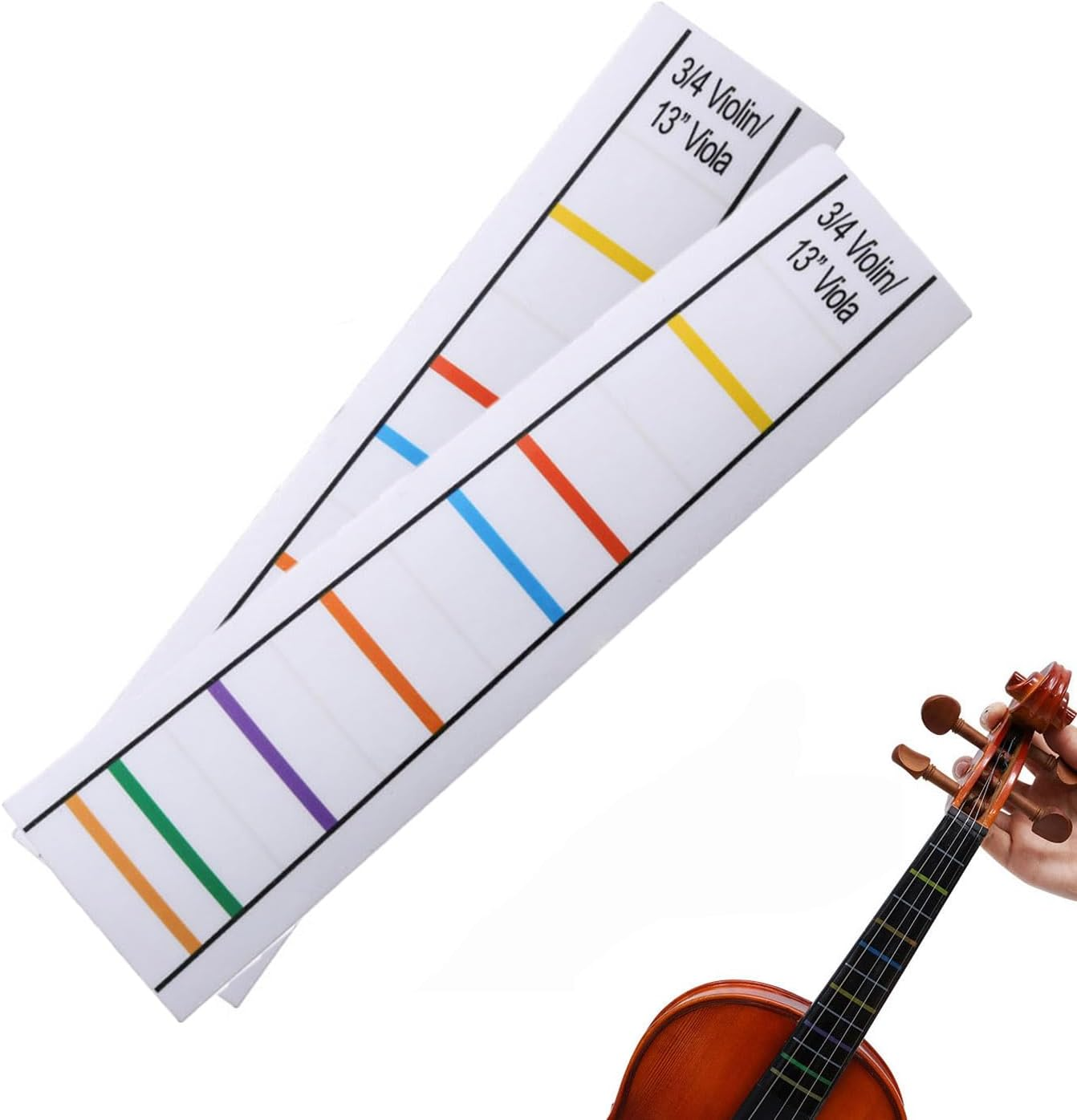 2 Sheets Transparent 3/4 Violin Finger Guide Finger Guide Position Decal Label Markers Accessory for Violin Practice Beginners (3/4) image number 5