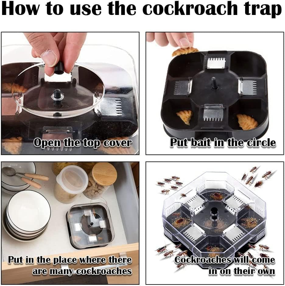 Plastic Cockroach Trap Box Roach Catcher Trap, 1Pc Plastic Cockroach Pests Catcher Box,Reusable Roach Trap Cockroach Catcher Trap Roach Trap Cockroach Trap Box,Plastic Roach Trap Box Cockroach Killer image number 4