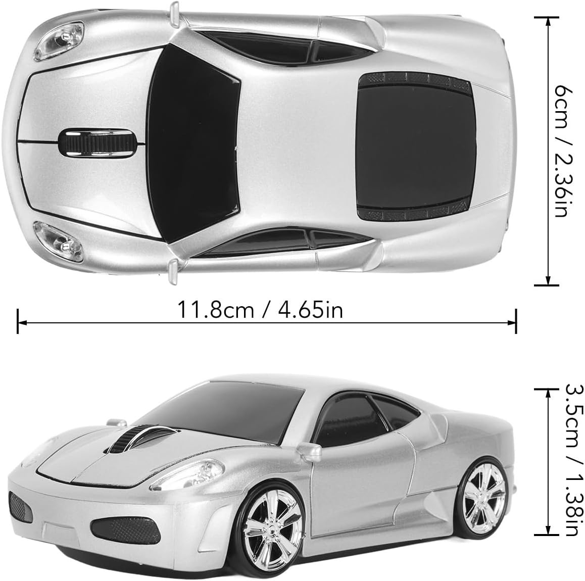 Desktop Mouse Car Mouse Auto Sleep Wide Compatible 2.4Ghz Wireless Sports Car Style 1600DPI Gaming Mouse LED Headlamp Mice image number 5