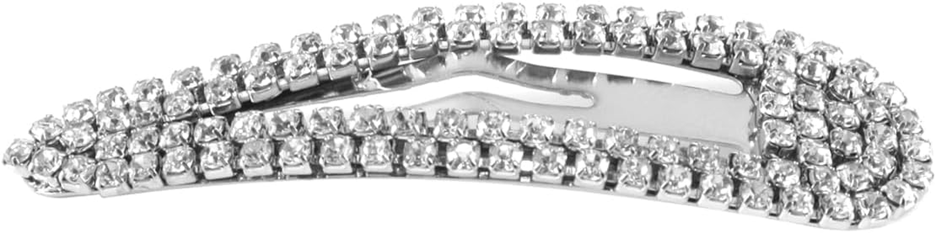 Orivin 4Pcs Silver Rhinestone Hair Clips Alloy Decorative Fashion Styling Accessories for Women Daily Wear Party Date​ image number 1