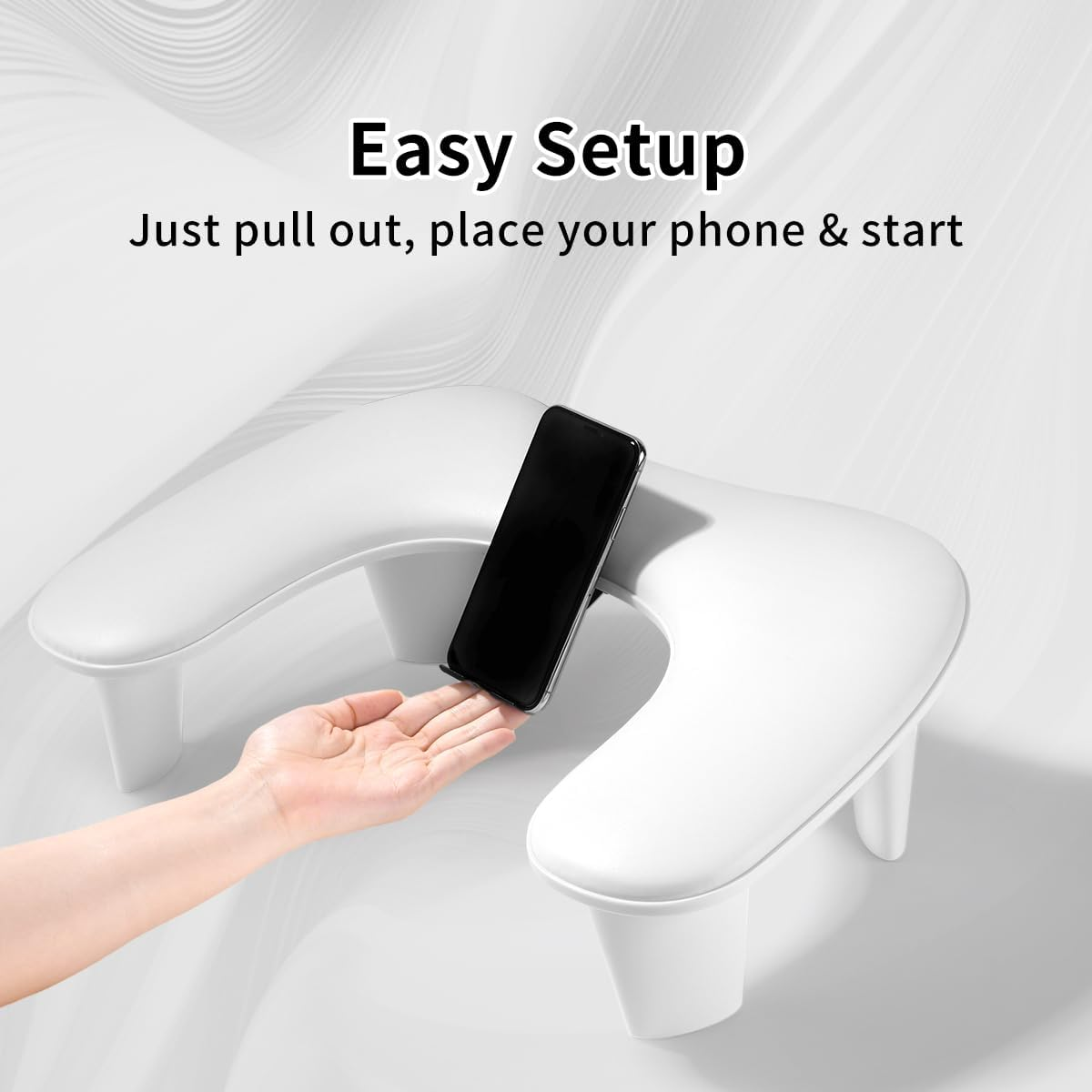 MUSILAN Nail Arm Rest for Nails Tech with Rotating Phone Holder U Shaped Comfortable Manicure Nail Hand Rest Pillow Cushion,Pu Leather Nail Armrest Stand for Acrylic Nail Art Tech Quick Installation image number 1