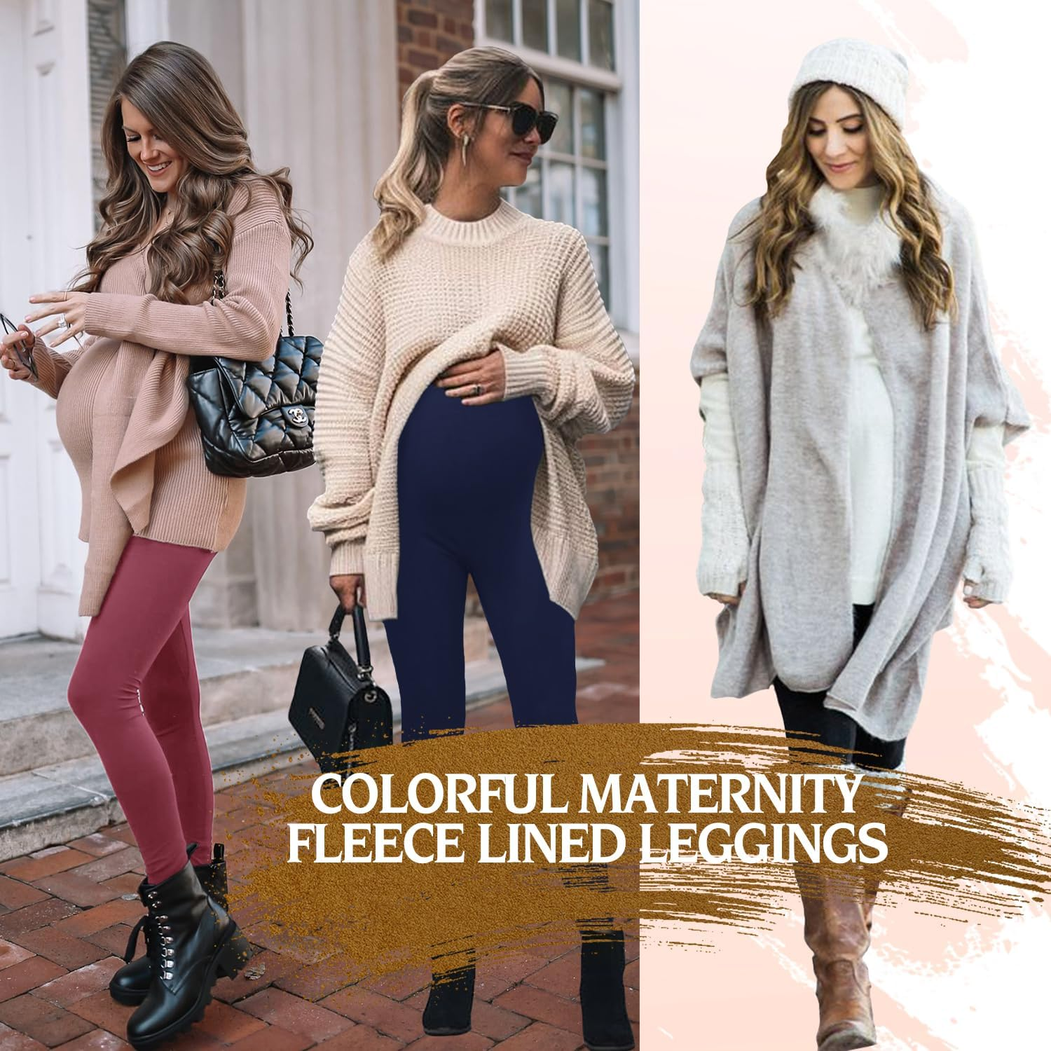 4 Pack Women&rsquo;S Maternity Leggings with Pockets over the Belly Butt Lift - Soft Workout Pregnancy Yoga Pants