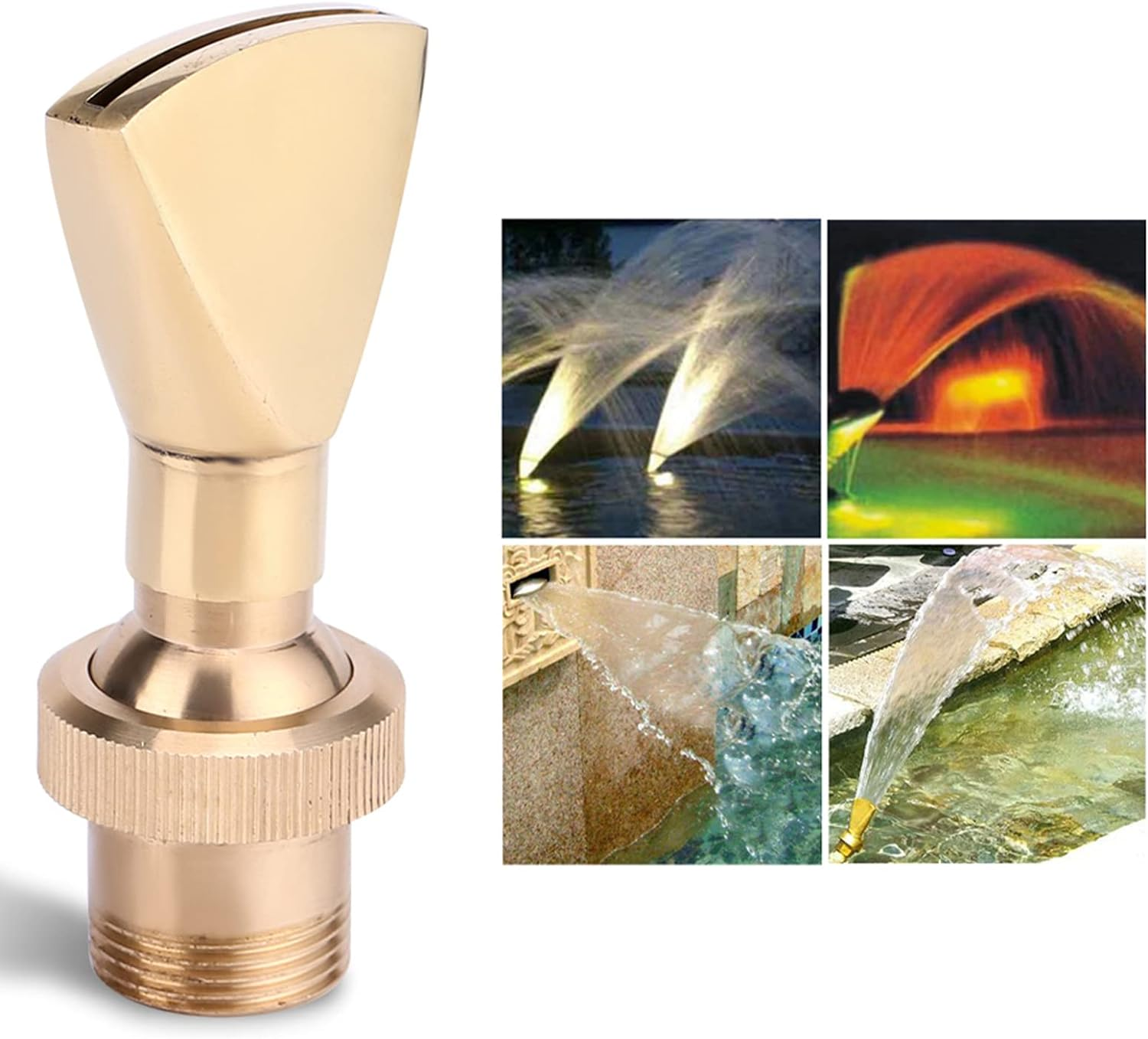 Water Fountain Nozzle Spray, Fan Shaped Brass Fountain Nozzle, Perfect Fountain Spray Head and Sprinkler image number 1