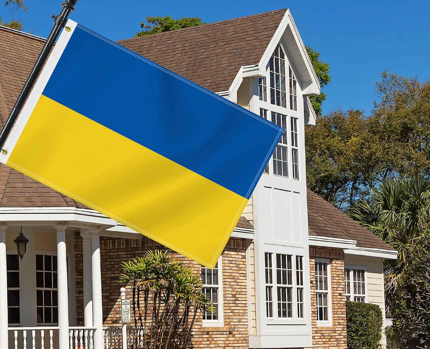 2&times;3 FT Ukraine Flag, 60&times;90 CM Medium 100D Ukrainians Outdoor Banner,Tiny Doube Side Printing Decor for Patio Garden with Brass Gromment image number 4