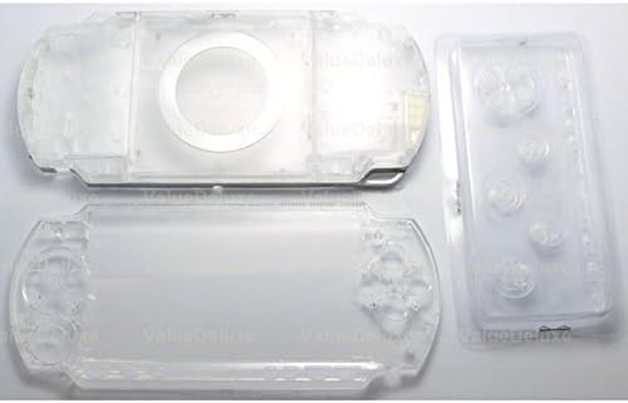 Gametown New Replacement PSP 1000 Full Housing Shell Cover with Button Screw Set -Crystal Clear White. image number 1