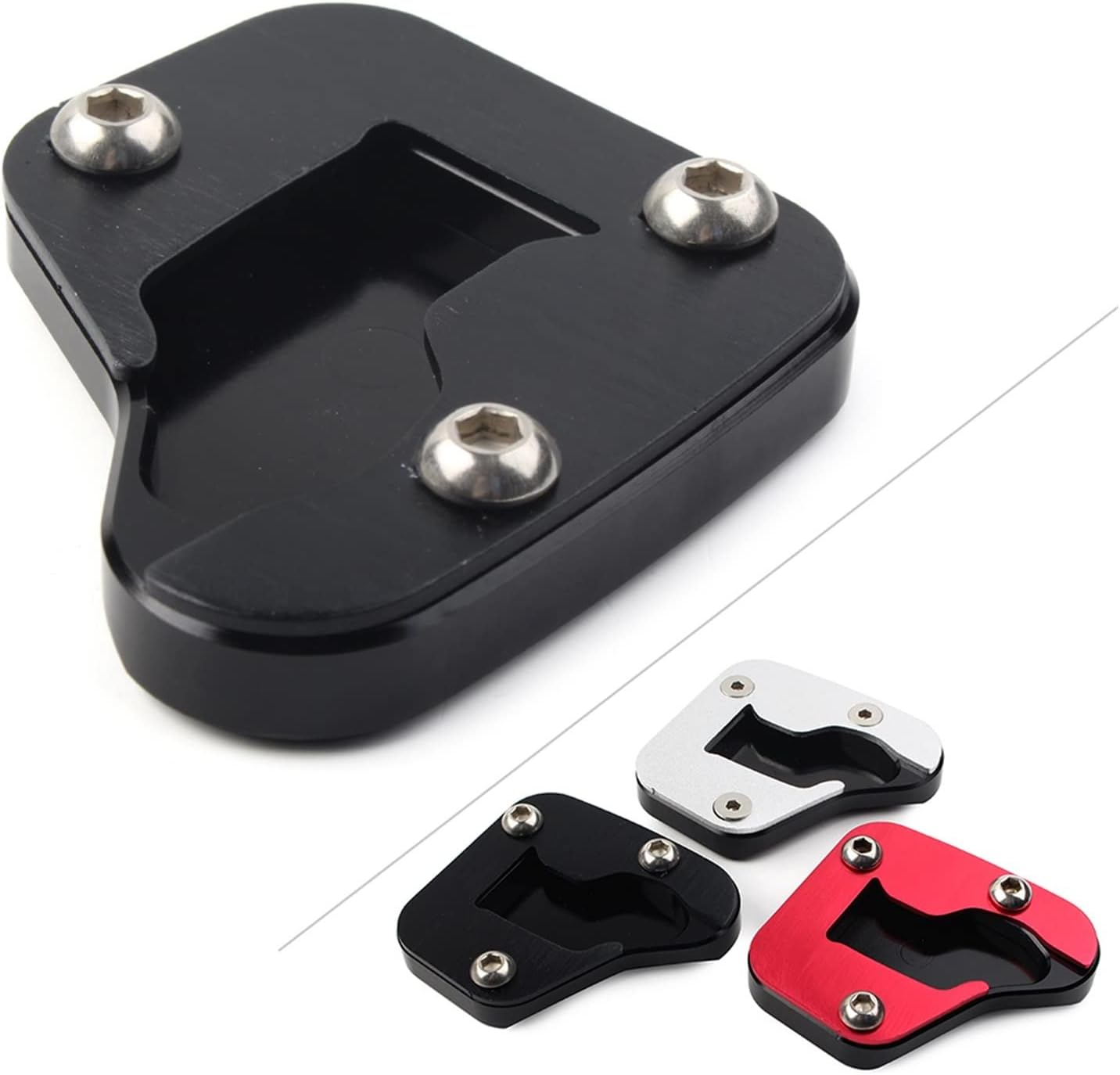 KANGYEBAIHUODIAN Motorcycle ​Kickstand Sidestand Enlarge Plate Pad Fit for Suzuki Hayabusa 2008 09 2010 2011 2012 2013 2014 2015 2016 2017 2018 2019 (Color : Silver)