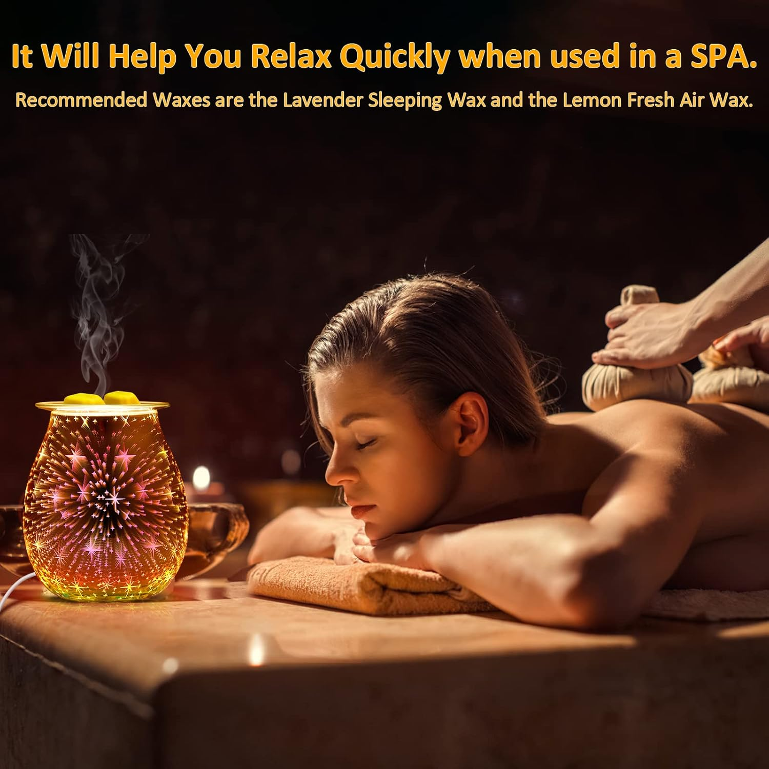 Electric Glass Oil Burner, Electric Oil Burner for Wax, 3D Fireworks Aroma Lamp, Touch Control, Night Light, Aroma Lamper Decoration for Home, Office, Bedroom, Living Room, Gifts image number 3