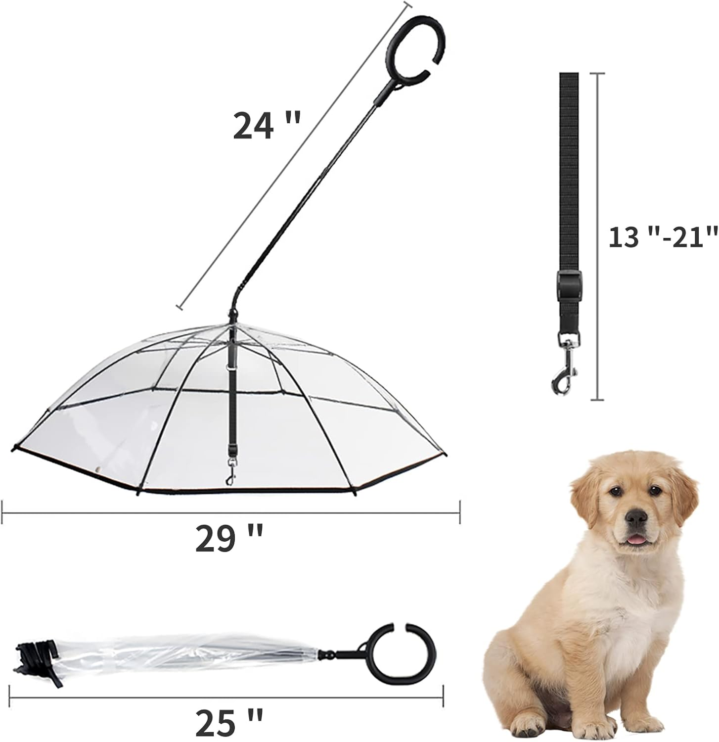 Enjoying Pet Umbrella Leash Rainproof Snowproof Walking Dog Leash Ajustable Straps Umbrella for Small Dogs Umbrella image number 2