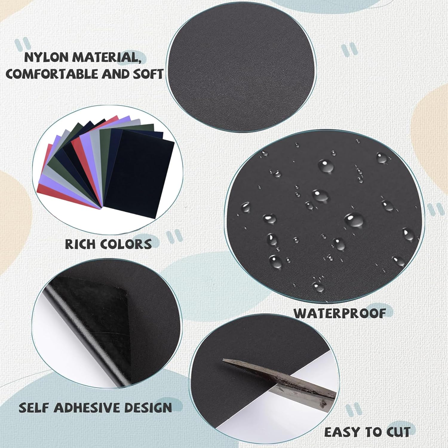 12 Sheets Repair Patches for down Jackets,Nylon Repair Patch,Self Adhesive Patch Waterproof Repair Patches,Large Area No-Sew Iron on Fabric Stickers,Punching Jacket Repair Self Adhesive Stickers image number 6