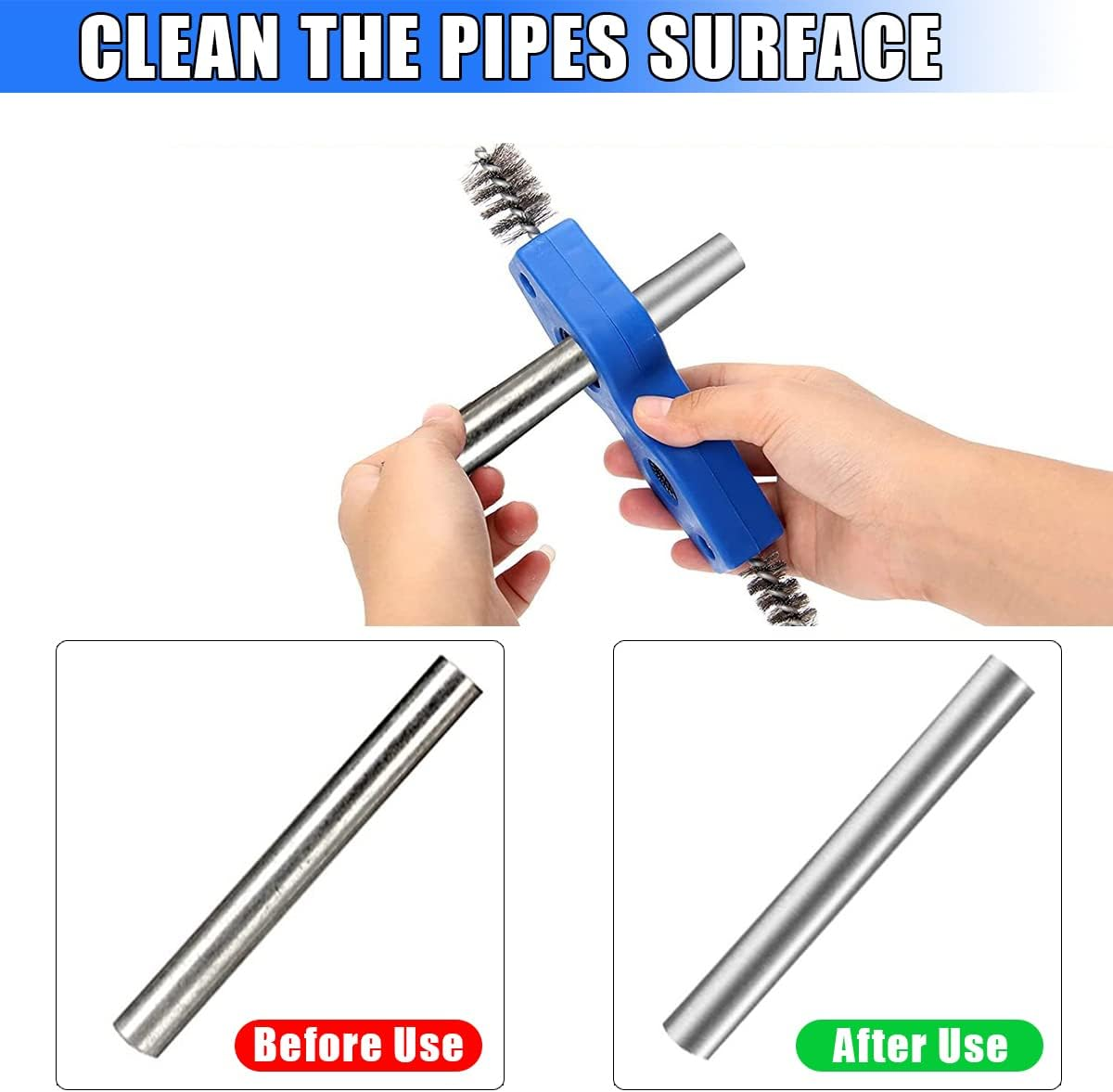 AICEL 2 Pieces Car Battery Terminal Cleaners, 4 in 1 Car Battery Cleaning Brush with Steel Wire, Anti-Corrosion Battery Terminals Machine Parts Cleaning Tools Universal for Automotive and Marine image number 2