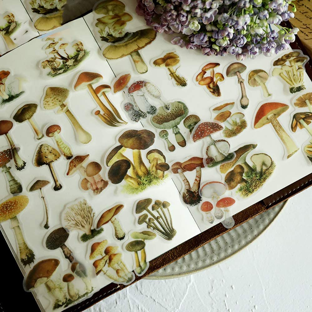 Doraking 50PCS Vintage Tropical Plants Butterfly Green Plants Stickers for Decoration Laptop Scrapbook, Doraking No-Repeat Vintage Butterfly Stickers