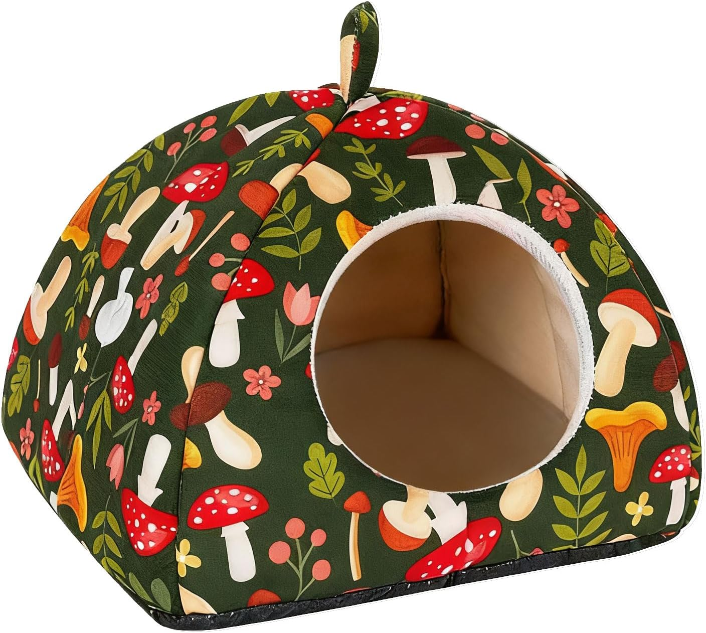 Guinea Pig Bed with Removable Pad Washable Semi-Enclosed Winter Warm Hamster House Sleeping Bed Cave Shelter Small Animal Hideaway for Dwarf Rabbits Chinchillas Hedgehogs Ferrets Rats (5.91X5.91In) image number 3