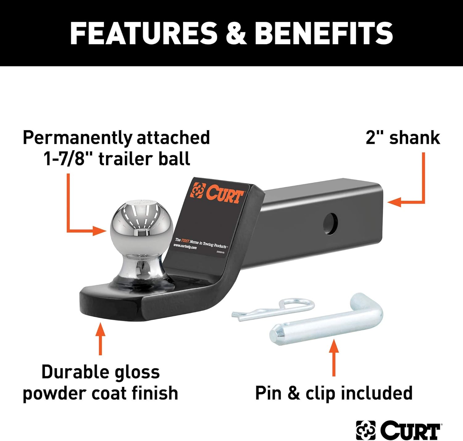 CURT 45131 Fusion Ball Mount image number 2