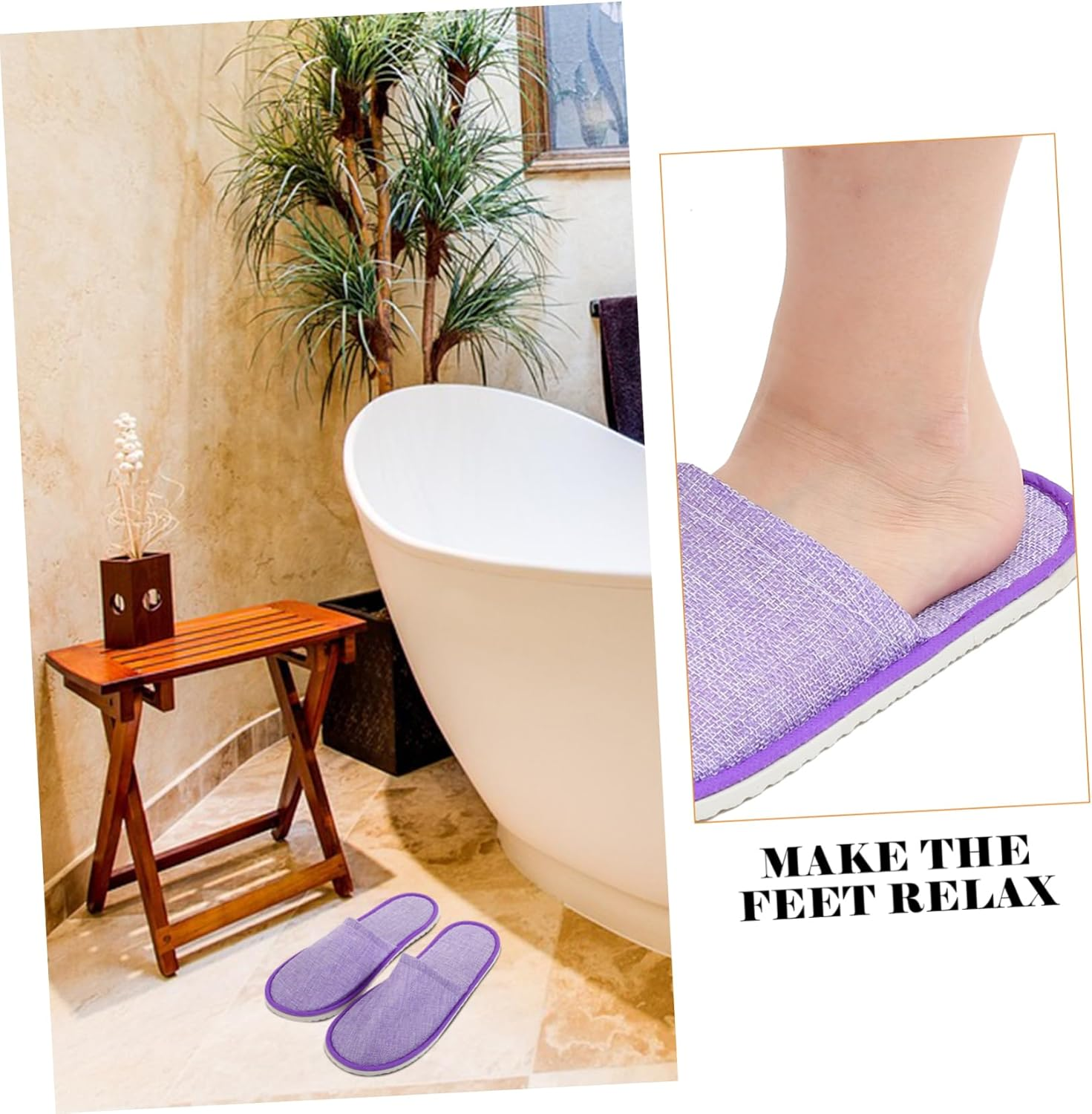 Healeved 10Pairs Bulk Spa Slippers for Women Men Cozy Nonskid Indoor Slippers for Wedding and Home Use image number 3