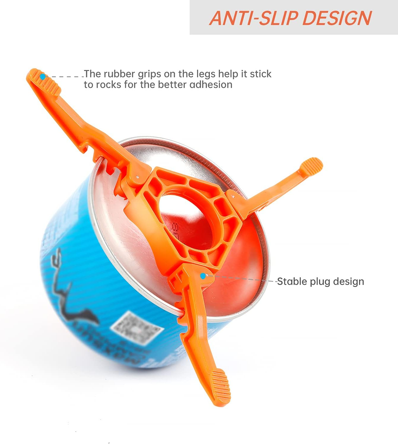 Fuel Can Stabilizer Canister Stand Gas Tank Stand Cartridge Canister Tripod for Camping Fuel Canister(Orange) image number 2