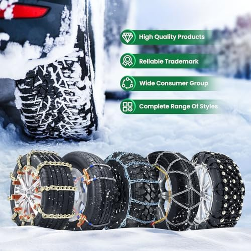 SCITOO Snow Chain for Car,2 Pack Tire Chain 235/75R15,265R15,265/70R15,275/60R15,225/75R16,245/70R16,245/75R16,255/60R16,225/70R17,235/60R17,235/65R17,245/55R17,255/55R17,235/60R18,235/50R19,255/40R19 image number 5