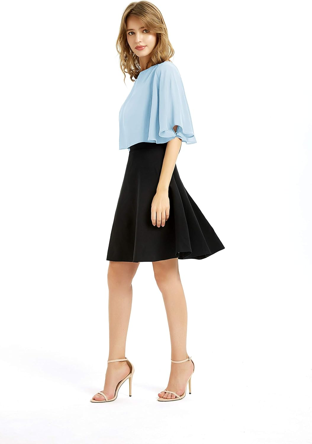 Soft Chiffon Shawl Wraps Shrug for Evening Wedding Women Accessories ( - Black image number 2