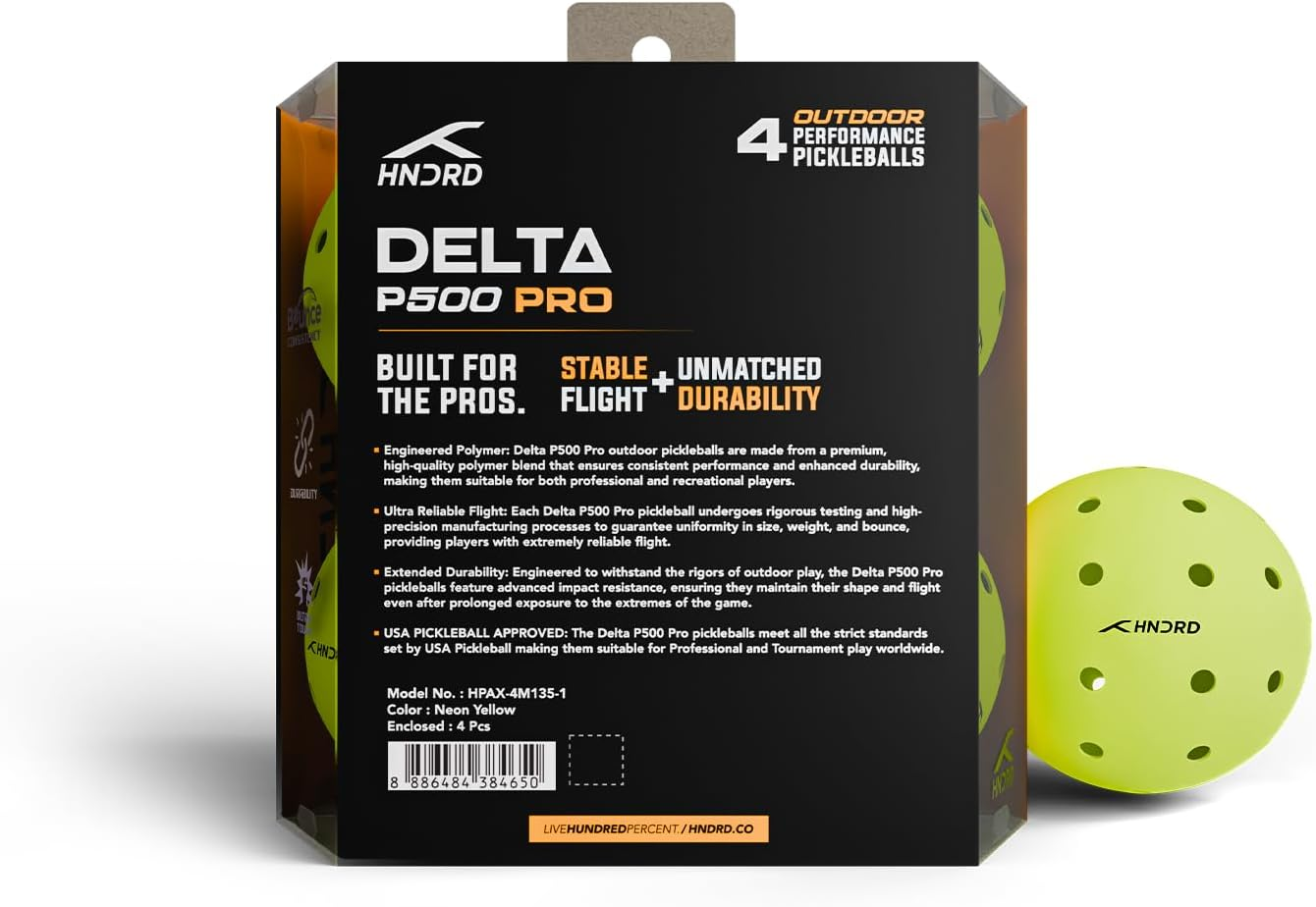 Hundred Delta Pro Pickleball B&auml;lle | Von USA Pickleball Zugelassen | Lochdesign | Turnierball - Blue image number 4