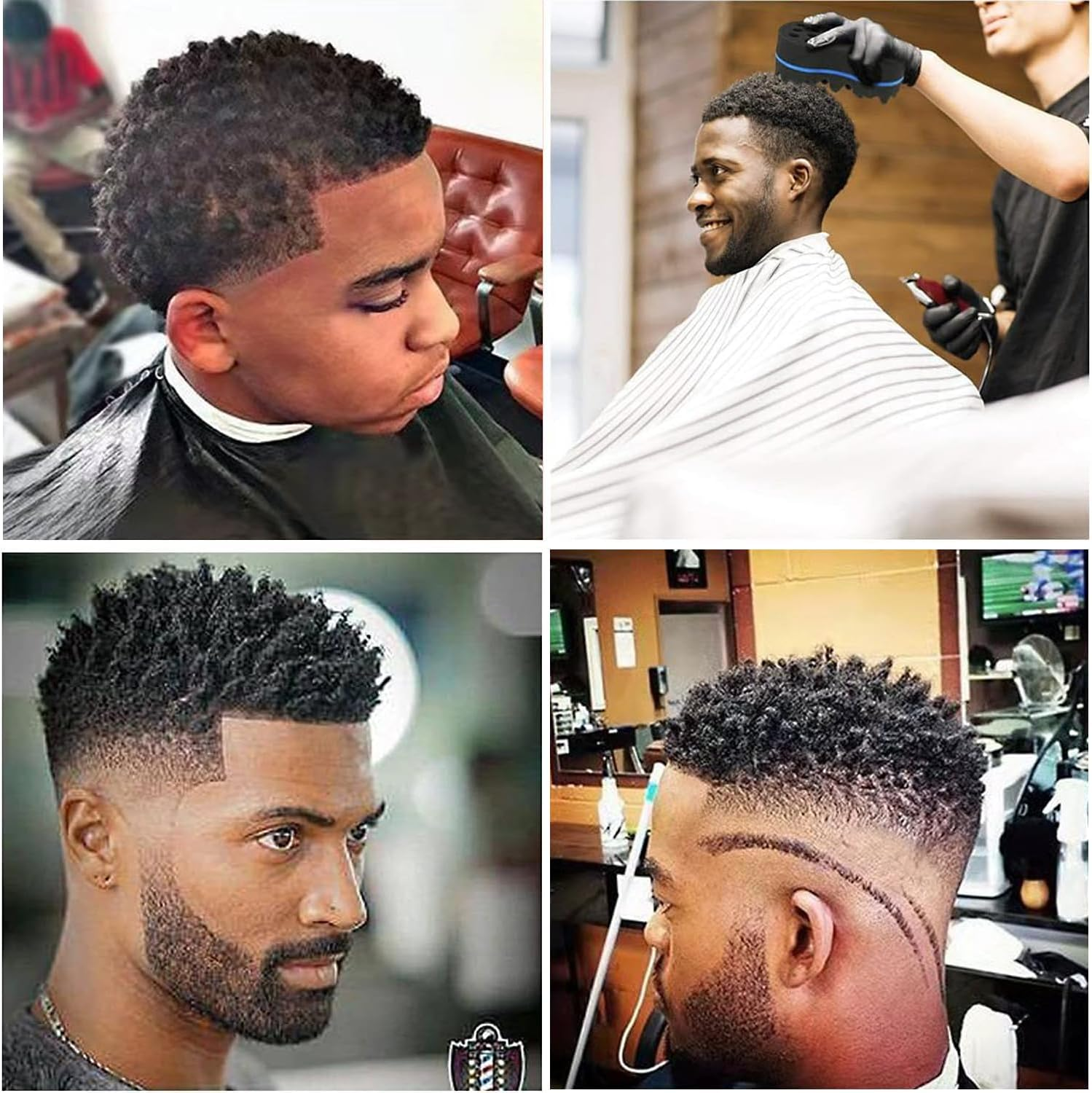 ARJDXDP 3 Pcs Hair Sponge Brush, Big Holes Afro Curl Sponge, 4 in 1 Afro Twist Comb Set for Twists and Dreads Hair Twist Sponge Curling Sponge for Afro Hair image number 6