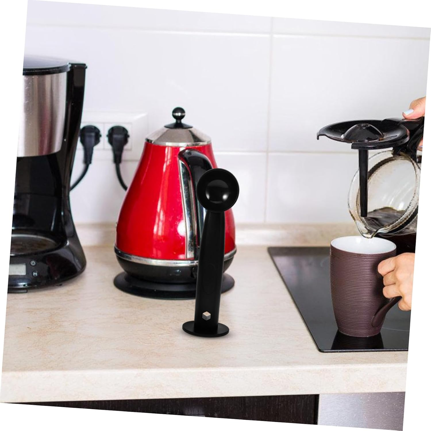 COMPUKAS 2-In-1 Coffee Tamper and Pressing Spoon Dual-Use Coffee Bean Pressers with Tamping Scoop for Espresso and Tea Measurements image number 1