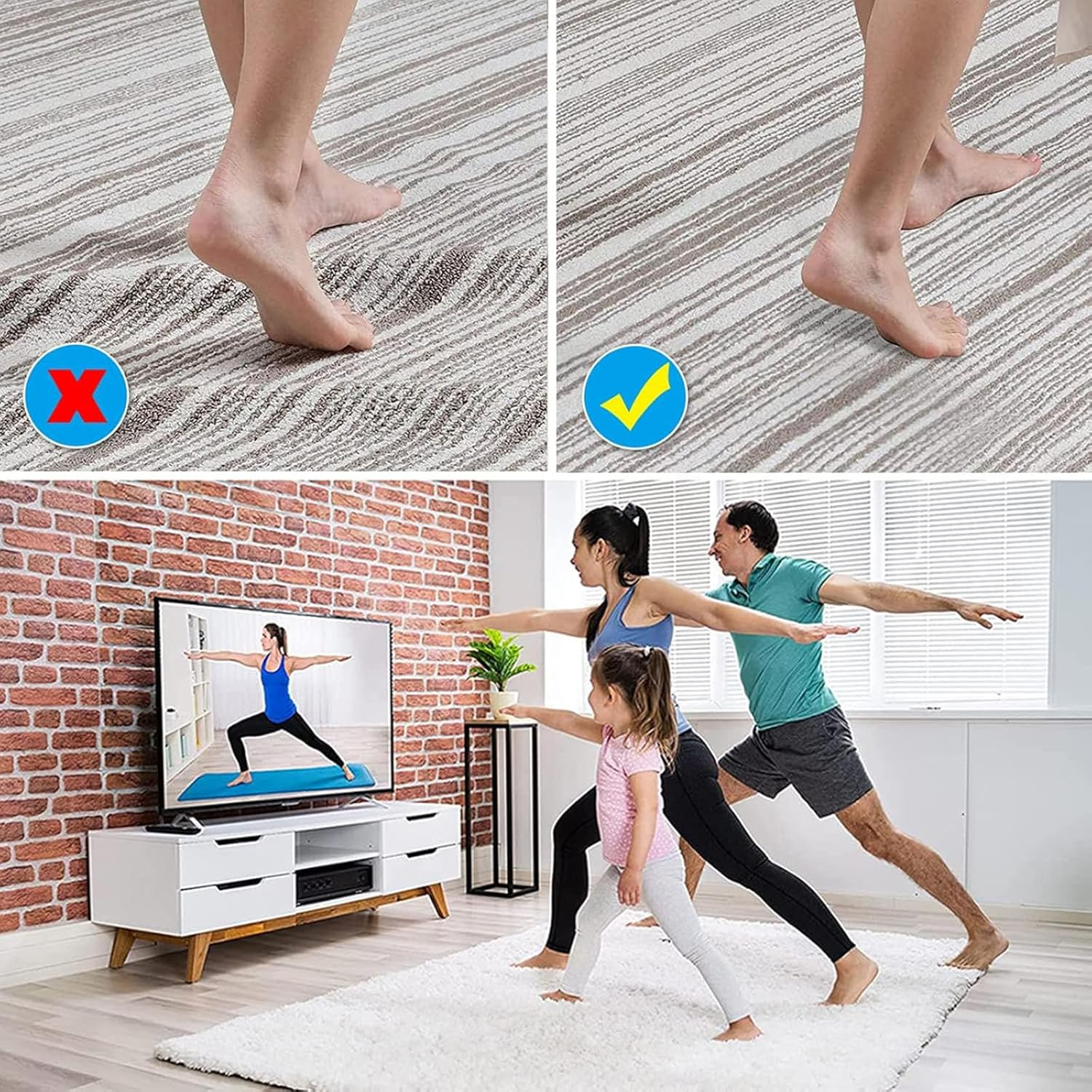 XBOGO anti Slip Rug Underlay PVC Non Slip Matting Rug Underlay Antislippery Mat Underlay Non Slip Carpet Rug Gripper Pad Multipurpose for Drawers Shelves Tray Carpet, Used on Hard Smooth (120*200Cm) image number 1