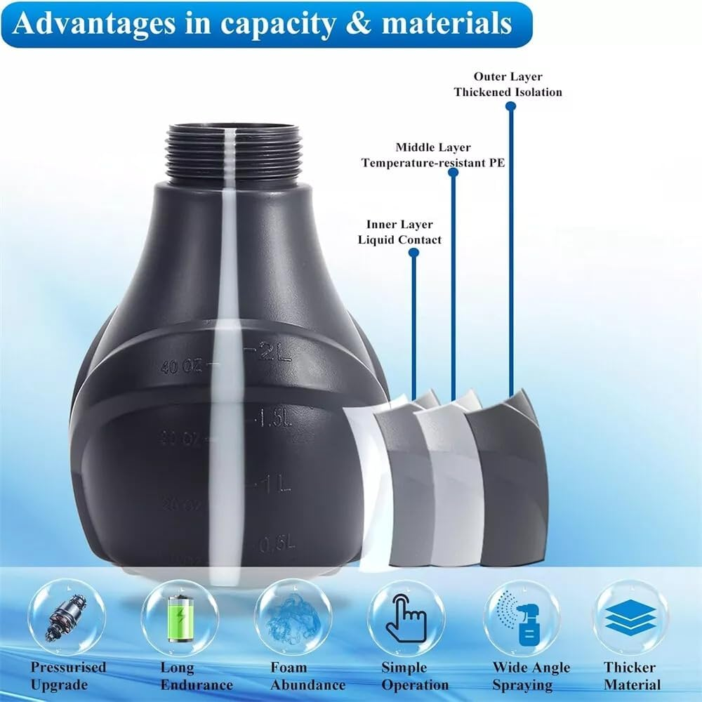 Electric Powerful Foam Sprayer 2L Rechargeable Car Wash Foamer for Car Wash image number 3