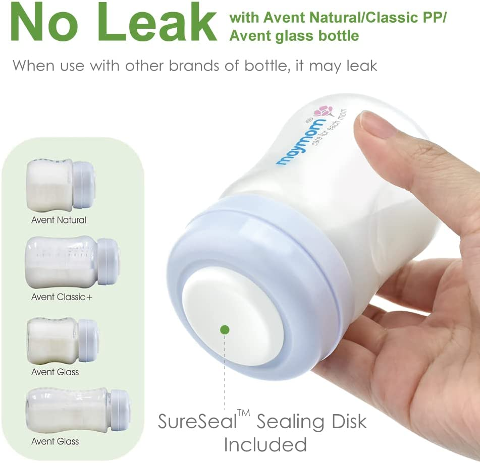 Maymom Wide-Mouth Milk Storage Collection Bottle with Sureseal Sealing Disk; Compatible with Spectra S1 S2 Bottles, 6 Pc (4.7Oz/140Ml, 6Pc) image number 1