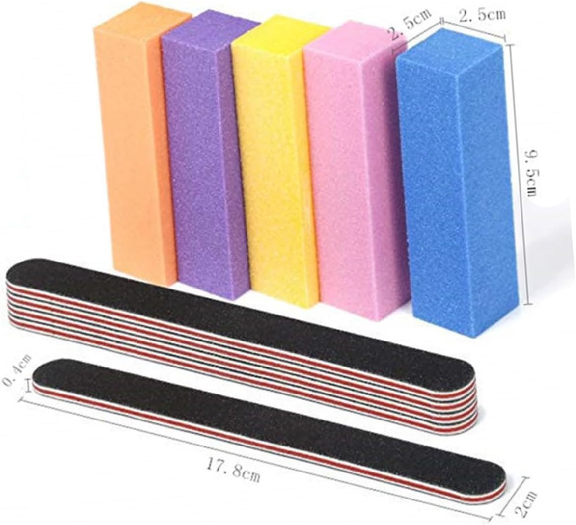 Minkissy Nail Art Tool Supplies Square Nail Polishing Strip Set High Bounce Polish Files Sanding Blocks For image number 4