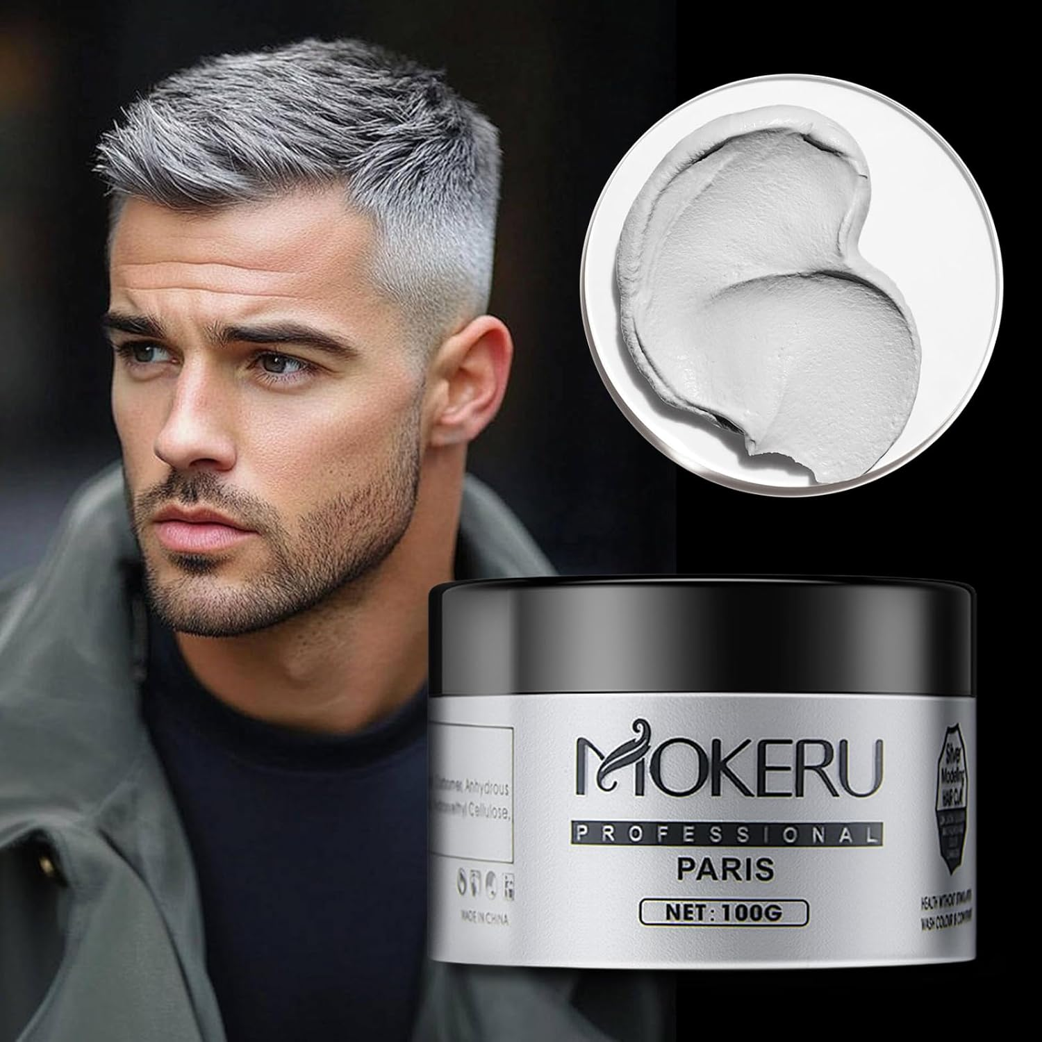 Men'S Hair Styling Clay，Strong Hold Styling Wax，Waterproof Base，Matte Texture，Perm Styling Agent for Men，Scented image number 1