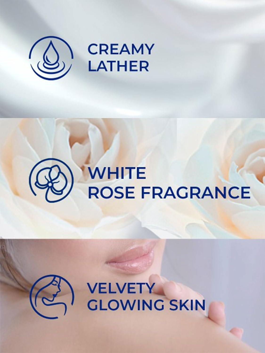 LUX International Creamy Perfection Soap with Swiss Moisturisers & Delicate White Flower Scent - 125 G (Pack of 3) image number 4