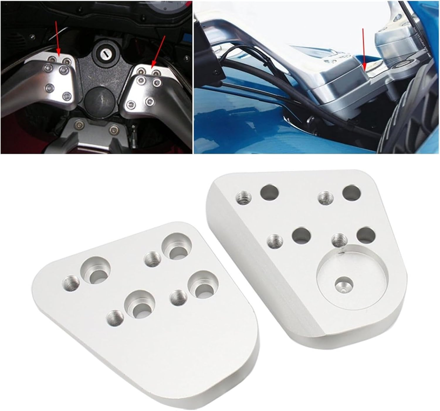 Motorcycle Handlebar Clamp Silver Handlebar Riser for for R1200RT for R1150RT for R1100RT for R1100R for R1150R Motorcycle Accessories Parts Handlebar Riser Bar image number 2