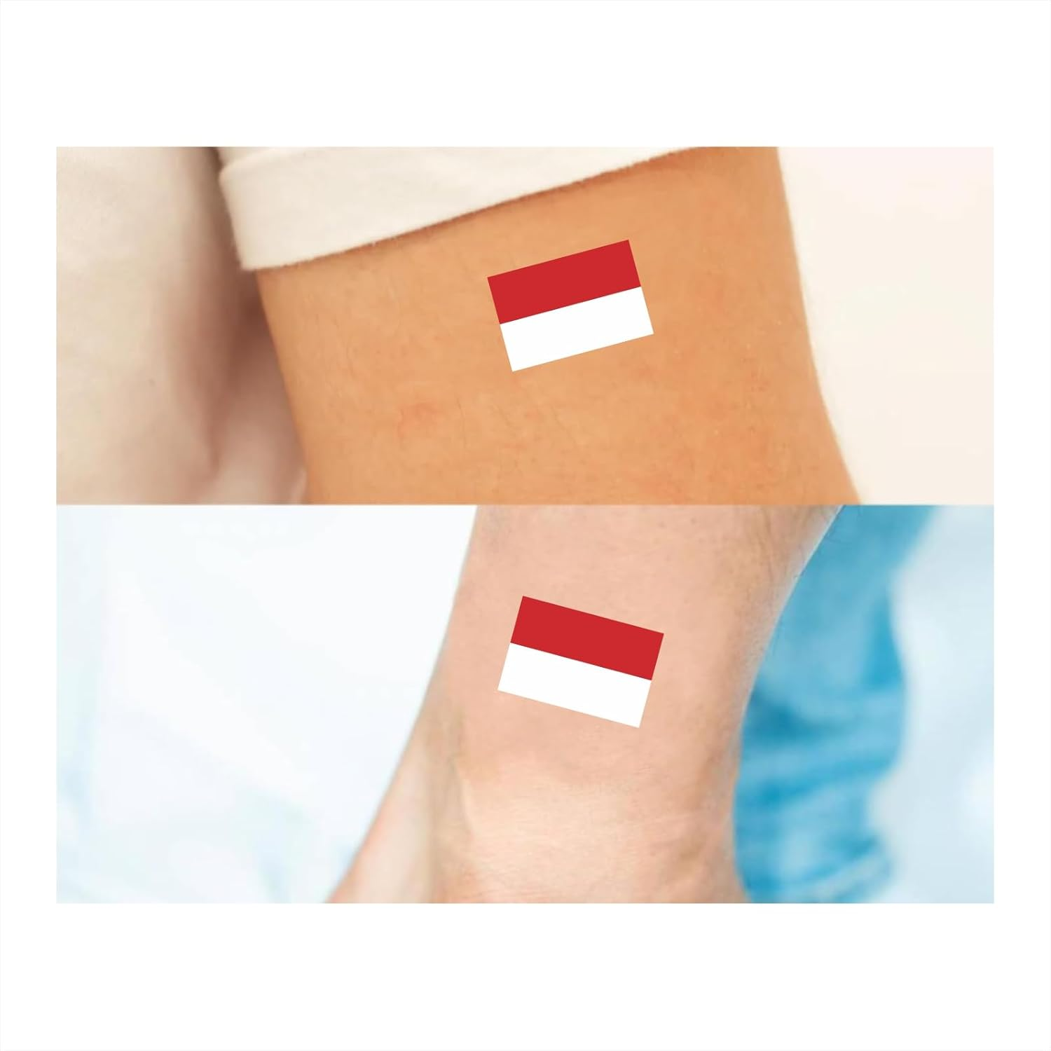 Womaha 30 Individual Temporary Indonesia Flag Tattoos Fans Face Tattoo Stickers for Adults Kids Group Activity Props image number 3