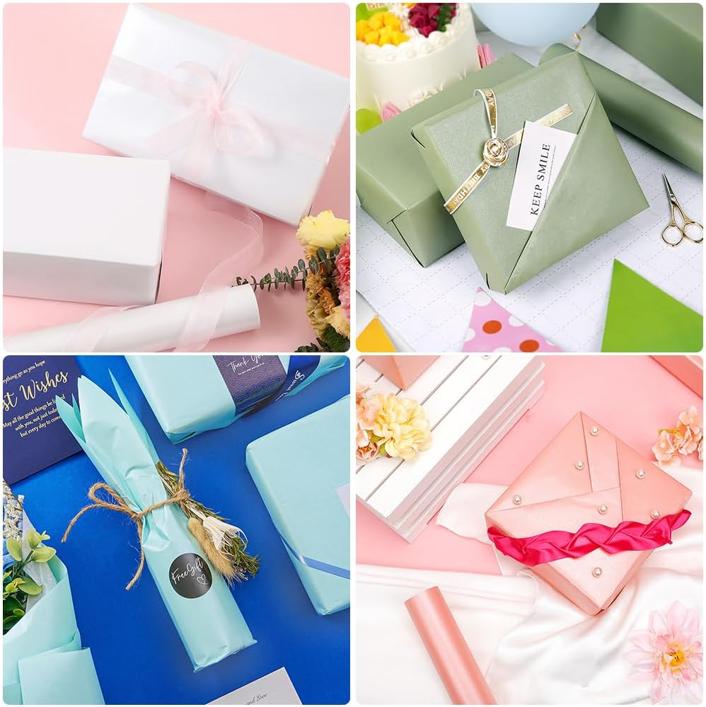 Wrapping Paper Roll with Pearly-Lustre Finish, Wrapping Paper,Elegant Gift Wrap for Weddings, Birthdays, Christmas & Holidays(17" X 32.8 Ft) (Blue) - Blue image number 6