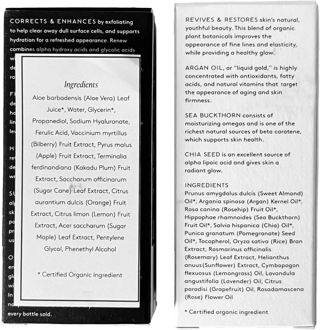 Naked & Thriving the Night Set | Renew Resurfacing Night Serum (30 Ml) + Rejuvenate Restorative Face Oil (35 Ml) with Hyaluronic Acid, Argan & Sea Buckthorn Oils and Fruit Ahas (Set of 2) image number 1