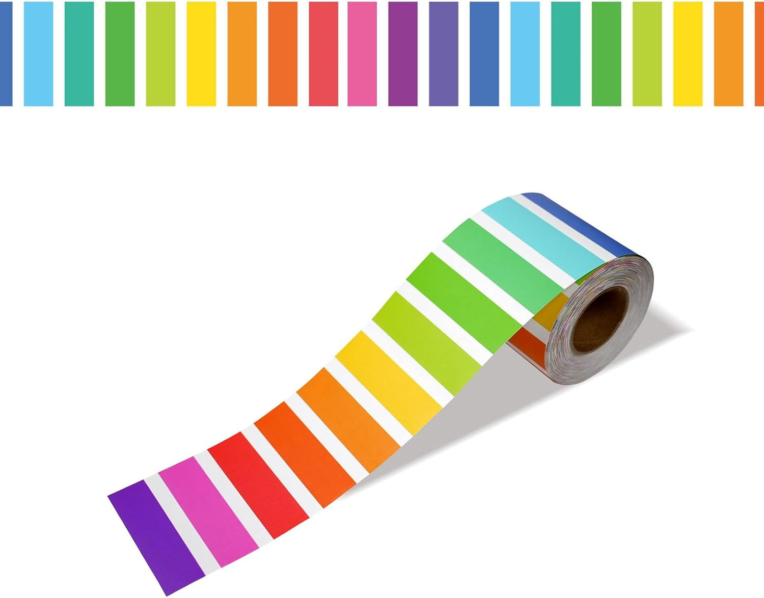 Classroom Bulletin Board Border 65 Feet Rolled Border Trim Colorful Classroom Borders for Bulletin Board Decorations School Classroom Home (Rainbow)