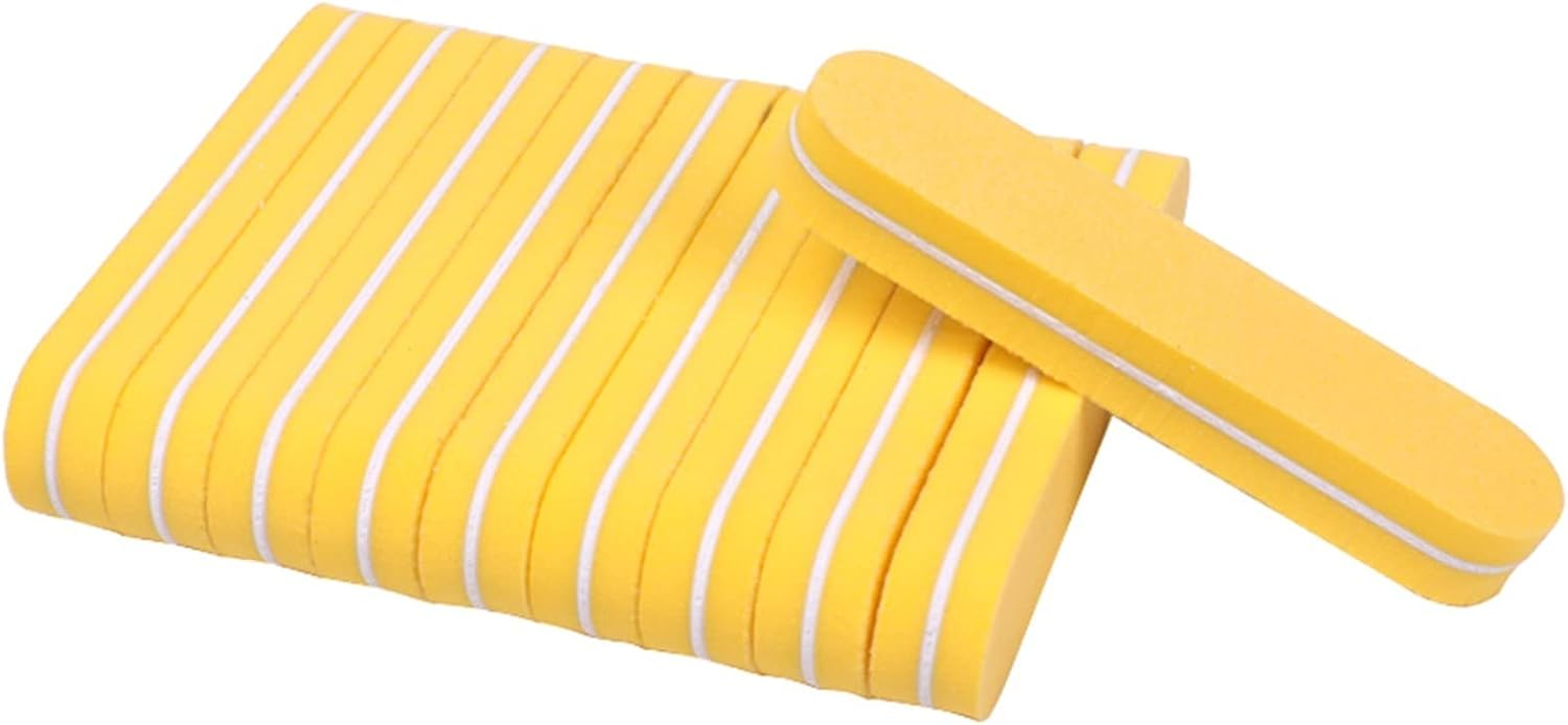 TRUSTTWO 200Pcs Mix Color Mini Nail File Buffers Sponge 100/180 Double Sided Sanding Block Lime a Ongle Sanding Polishing Nail Art Files the New (Color : Yellow) image number 3