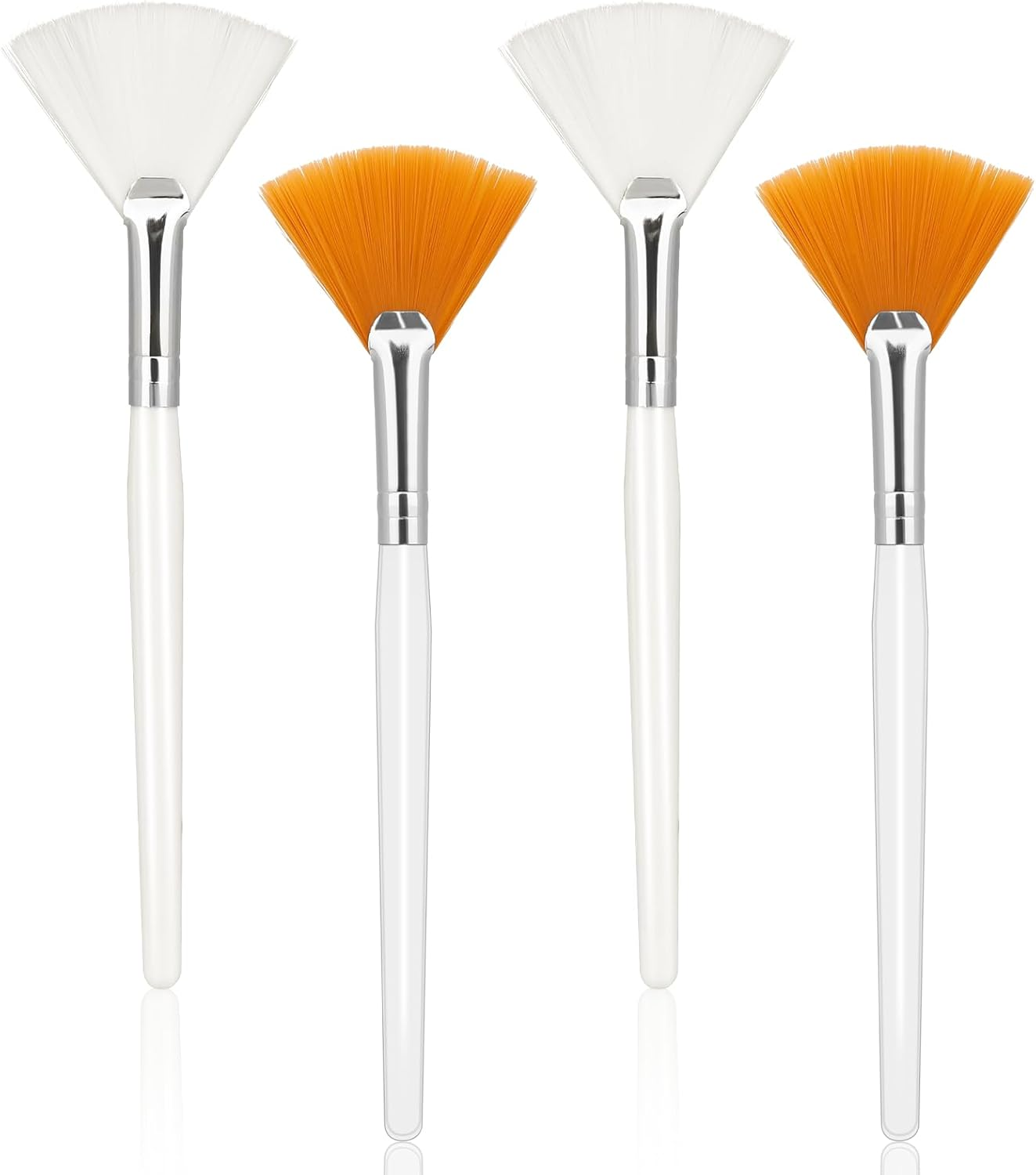 4 Pcs Fan Brush Makeup Facial Brush, Soft Facial Applicator Brushes, Esthetician Face Makeup Tools, Facial Brushes for Mud Cream, Loose Powder Highlighting Blush