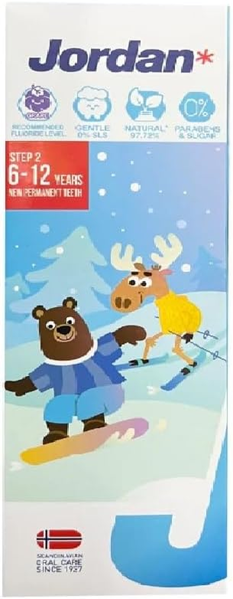 Jordan &reg; | Step 2 Kids Toothpaste 6 &ndash; 12 Years | Special Kids Toothpaste for Permanent Teeth with Mild Fruity Flavor | 75 Grs image number 1