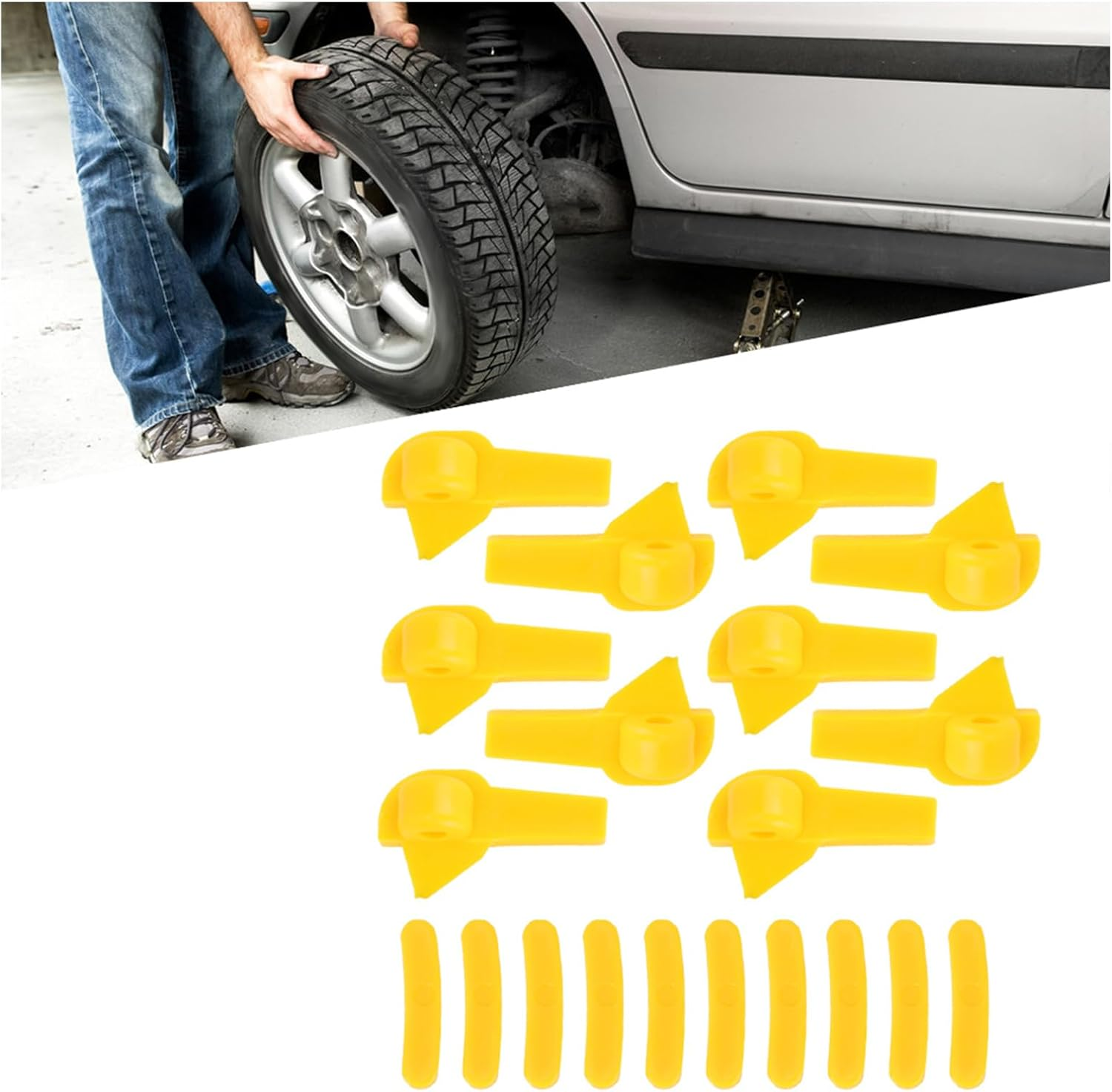 Tire Machine Rim Protector, Demount Head Changer Duck Insert Machines Guard Wheel Side Protectors Changing Savers Fixing Tyre Protective Cover Car Accessories for Motorcycle SUV 20Pcs image number 1