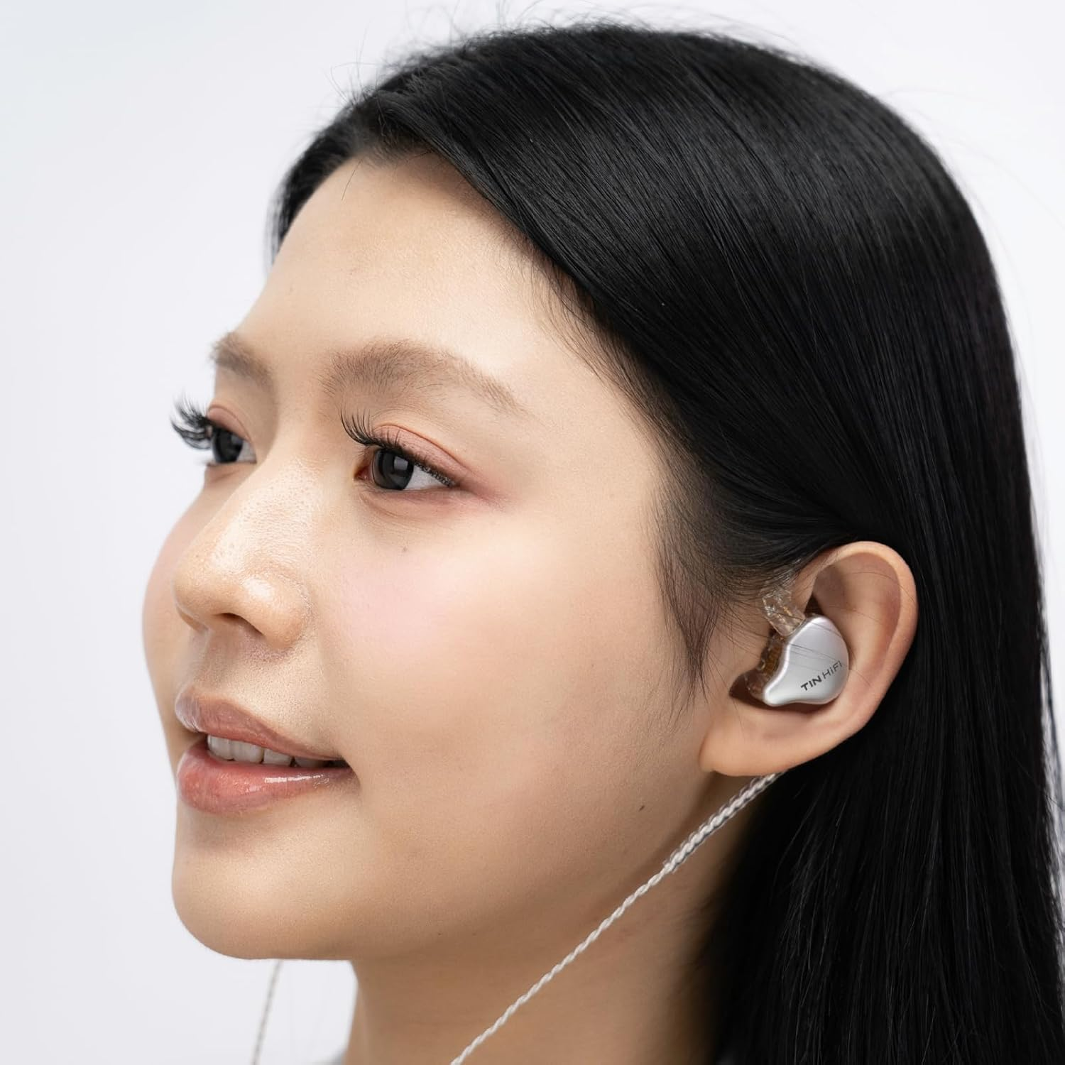 TINHIFI C1 in Ear Earphones, DLC Diaphragm Driver, Hifi Music and Immersive Gaming, Deep Bass, IEM Sleep Earphones Silver Type-C+Mic 2Pin