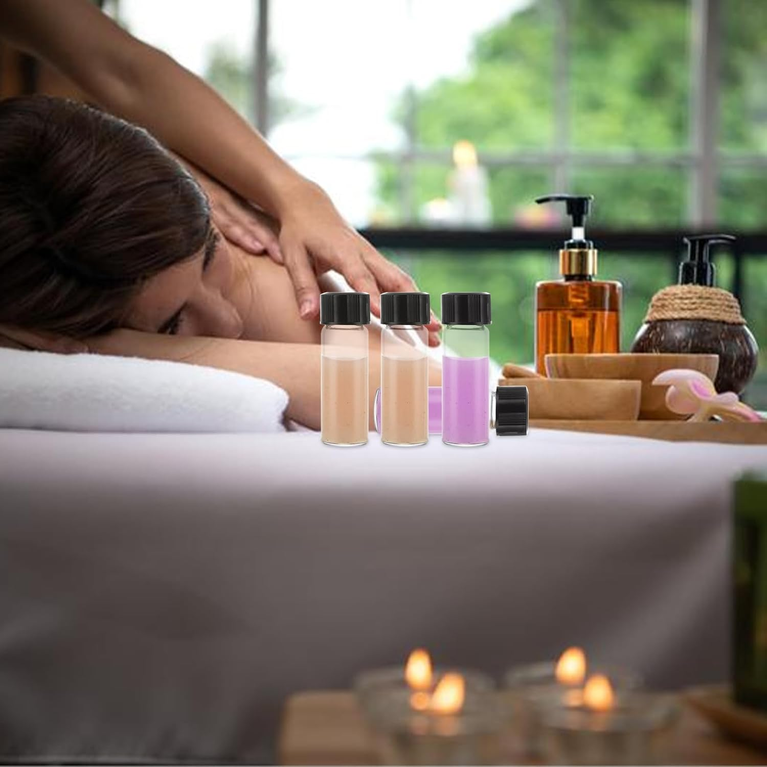 100 Pack 4Ml (1 Dram) Glass Vials with Screw Caps Clear Small Liquid Sample Vials Empty Mini Glass Bottles for Essential Oil, with 10 Pcs Plastic Dropper image number 2