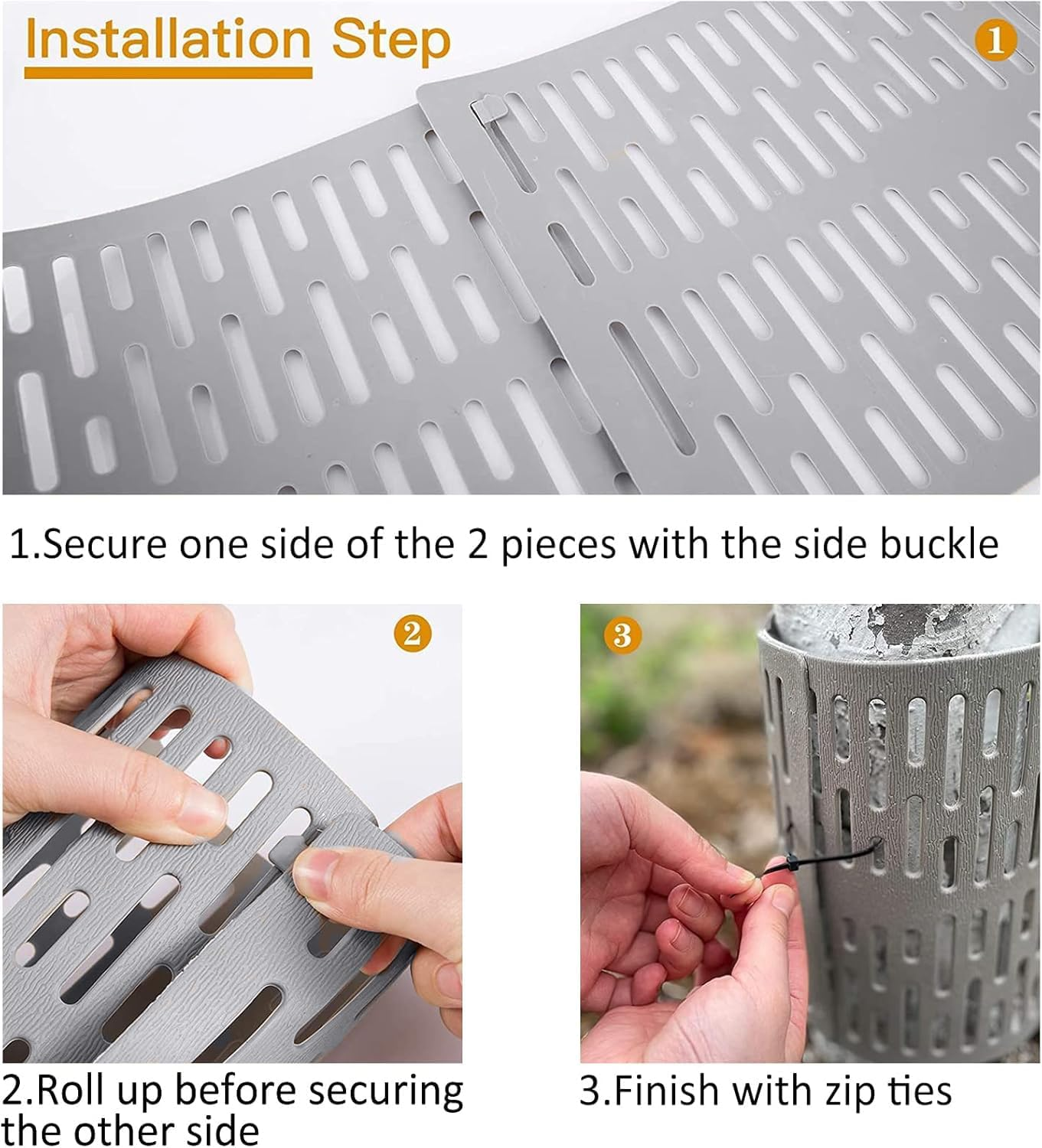 10 Pcs Tree Trunk Guard with 20 Zip Ties - PP Bark Protector for Plants, Expandable Nursery Mesh Wrap to Prevent Damage from Trimmers & Animals, Flexible Tree Guard for Saplings, Shrubs (01) image number 2