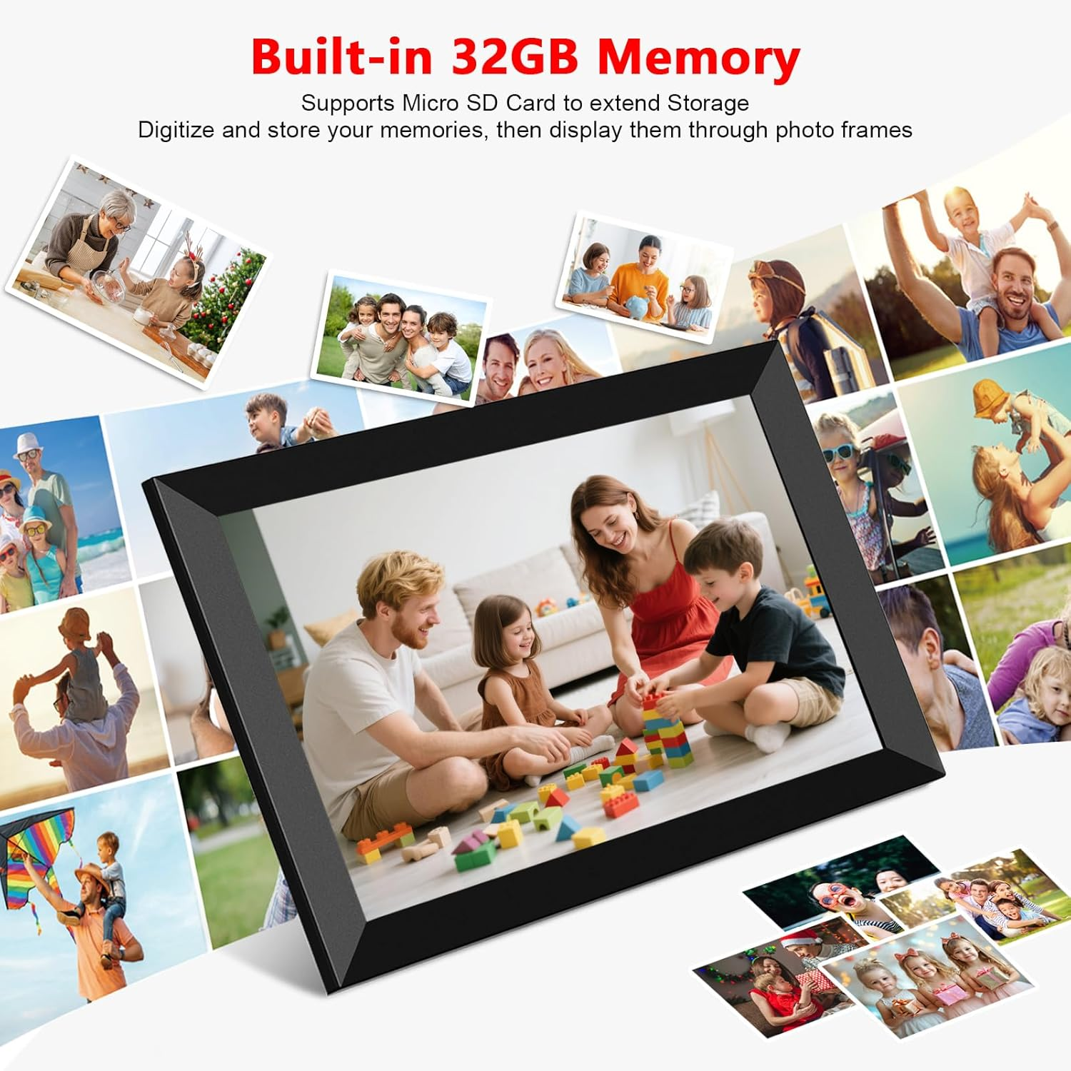 Frameo 10.1 Inch Wifi Digital Picture Frame, 1280X800 HD IPS Touchscreen Digital Photo Frame Electronic, 32GB Storage, Auto-Rotate, Wall Mountable, Share Photos/Videos via Frameo App from Anywhere image number 2