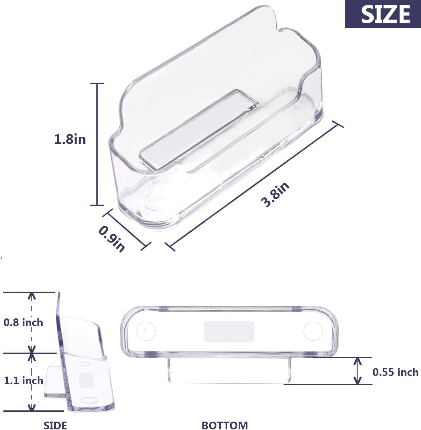 Vrupin Business Card Holder for Desk - 16 Pack Acrylic Business Card Holder , Fits 30-50 Business Cards Display Business Card Stand Desktop Business Card Holders for Exhibition image number 2