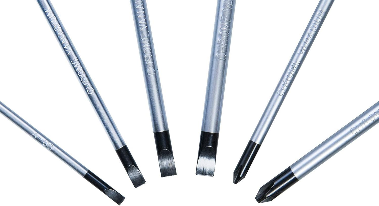 Bosch Professional Six-Part Screwdriver Set (Cross-Headed and Slotted Screwdriver, Continuous Steel Blade and Steel Cap)