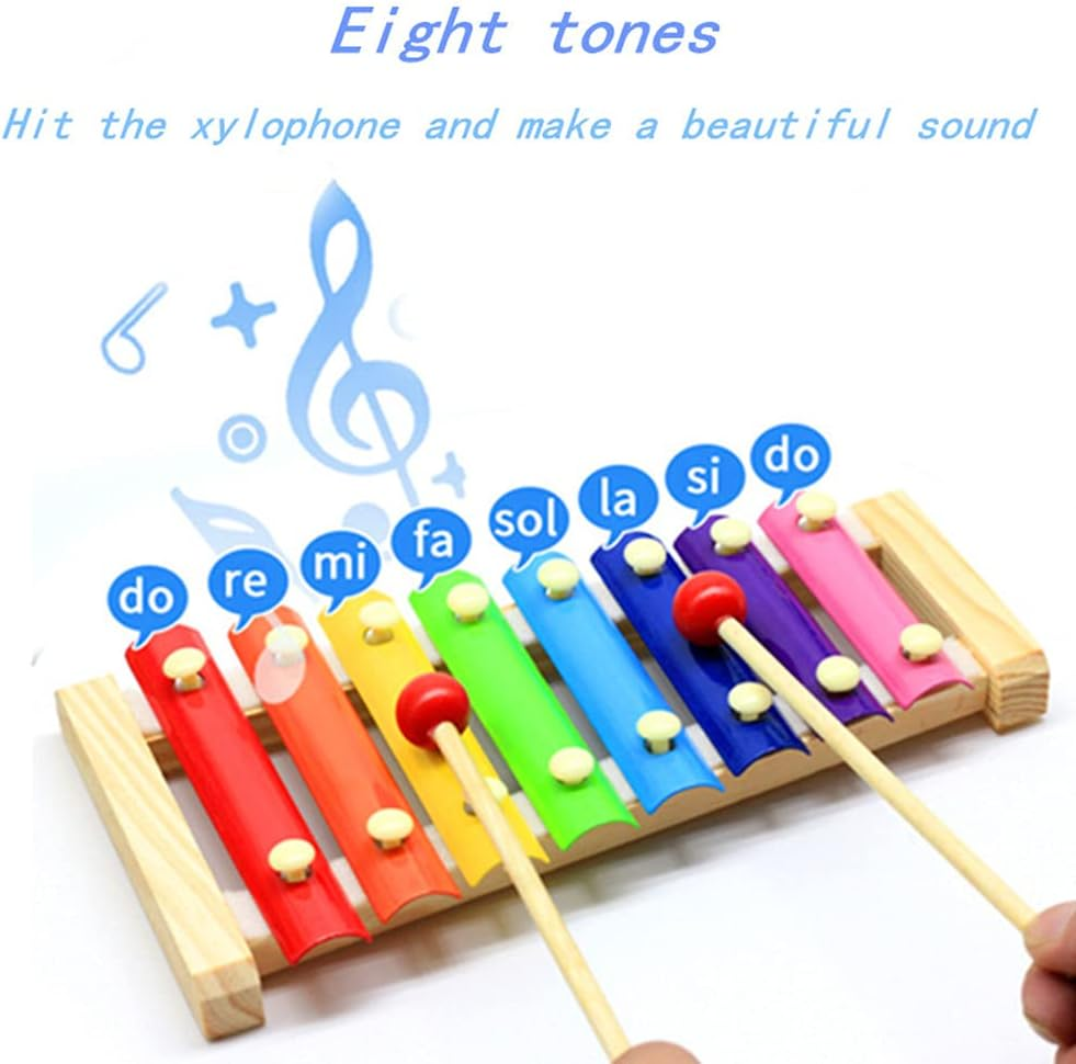 Xylophone for Kids, Best Holiday/Birthday DIY Gift Idea for Your Mini Musicians，Color Scissor Wooden Xylophone Toy with Child Safe Mallets, Educational Musical Instruments Toy for Toddlers Child image number 3