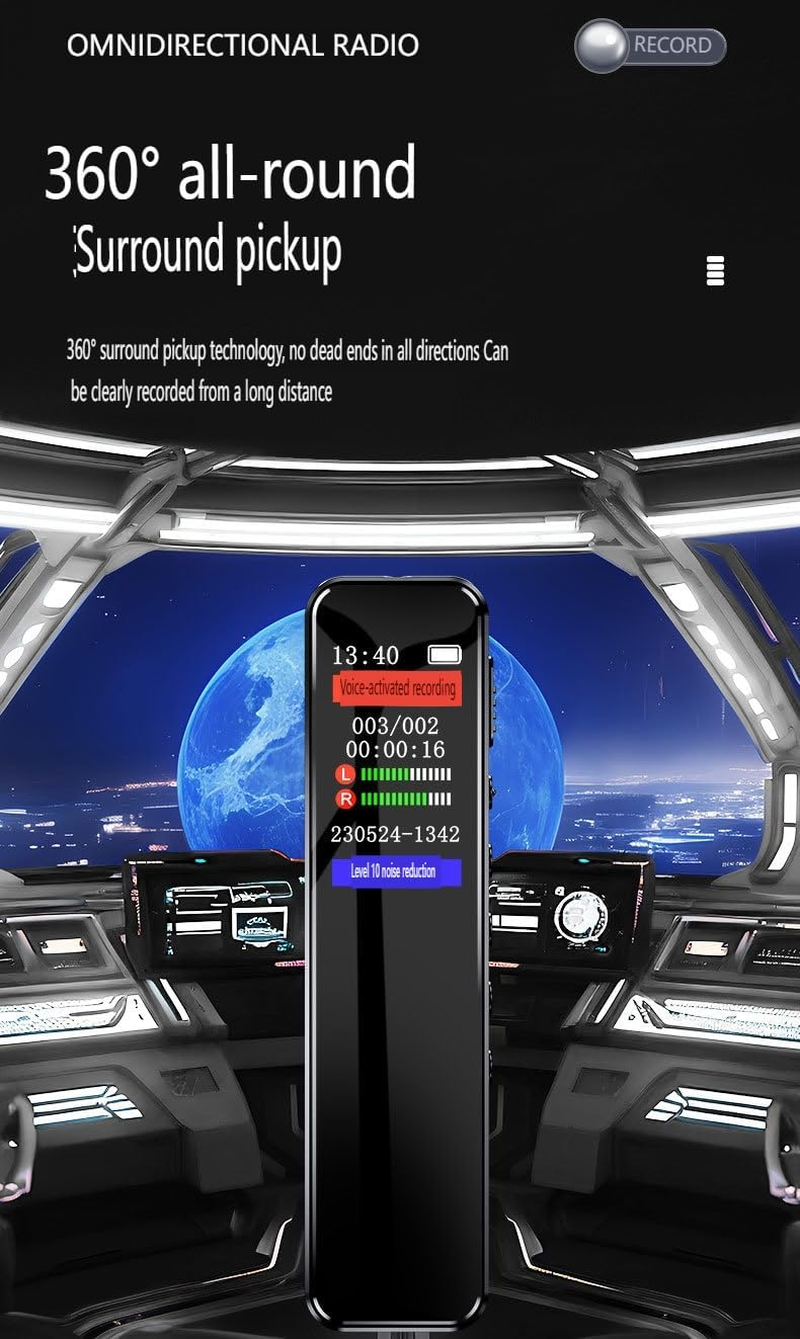 Digital Voice Recorder, 128GB USB Recording Device with 25 Hrs Recording Capacity, Stereo MP3 Voice Recorder for Lecture Interview Meeting Class Etc (SK02-256GB) image number 2